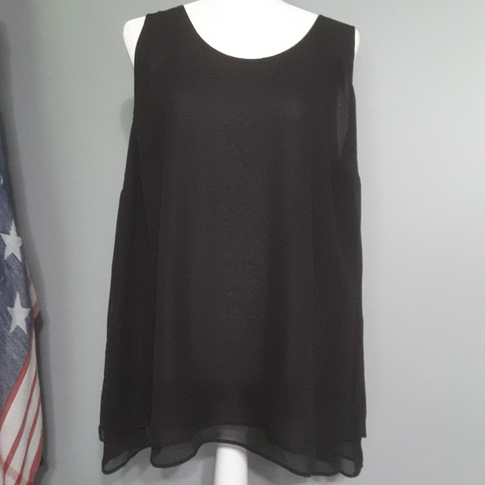 Worthington Woman Blouse 2x Black NWOT